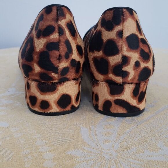 Aldo Shoe Womens 8.5 Leather Slip On Block Heel Leopard Cheetah - Picture 4 of 7